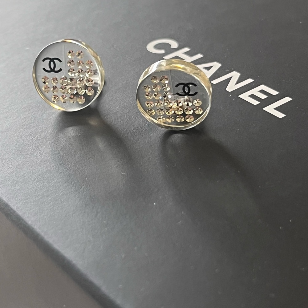 Chanel Clear Rhinestone Earrings